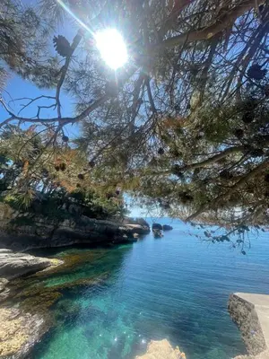 a view of a river with the sun shining at CORPUS A - Hotel Albatros in Ulcinj
