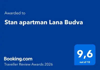 a screenshot of a phone screen with the wordsstan armalamiane bulova at Stan apartman Lana Budva in Budva