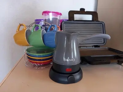 a coffee maker sitting on top of a counter at Old house7 in Bar