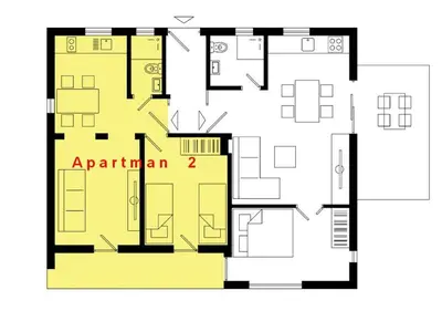 a floor plan of a house at Apartmani Stanislav in Petrovac na Moru