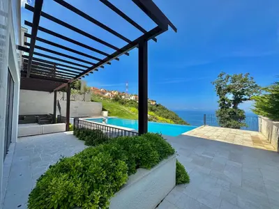 a view of a swimming pool from a house at Feel the Spirit Apartment in Budva