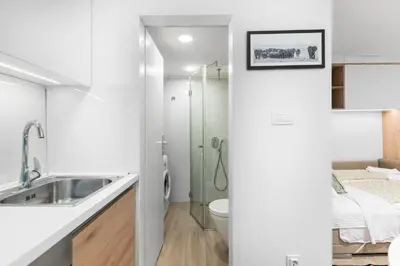 a bathroom with a sink and a toilet at Studio Apartment Danka Old Town Budva in Budva