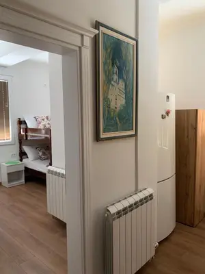 a room with a radiator and a painting on the wall at D&D apartments in Sutomore