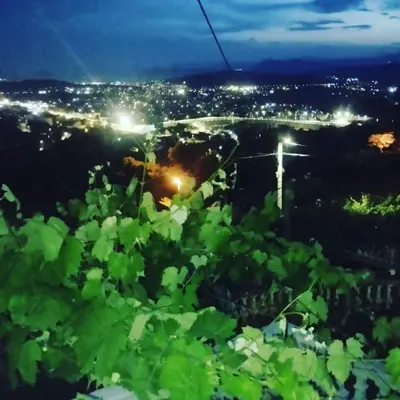 a view of a city at night at WOODSTONE APARTMAN in Podgorica