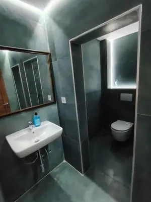 a bathroom with a sink and a toilet at Redondo Apartments Budva in Budva