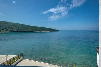 a view of the ocean from a building at Sea Breeze Apartment in Kruče