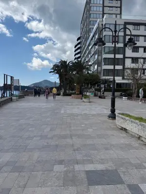 a group of people walking down a city street at Apartman Dejan Rafailovici in Rafailovici