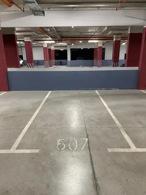 an empty parking lot in a parking garage at Apartment Minna Master Quart in Podgorica