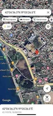 a map of a city with buildings and roads at Apartmani Kralj in Bar