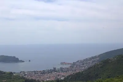 a view of a city and a body of water at Luxury Villa Flower in Budva