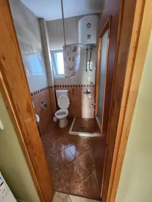 an overhead view of a bathroom with a toilet at Apartment FLORA in Bregvija
