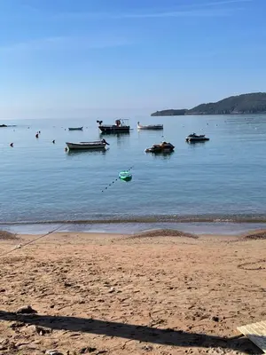 a group of boats in the water on a beach at Amonte in Budva