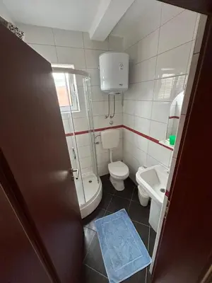 a small bathroom with a toilet and a sink at Apartment Nafija. No 2 in Donji Štoj