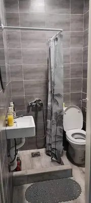 a bathroom with a sink and a toilet at Rijeka Crnojevica Apartment Vujovic in Rijeka Crnojevića