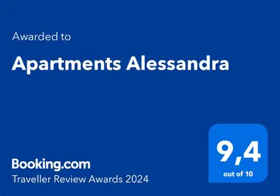 a blue rectangle with the words applicants assessments absassalam at Alessandra Apartments in Sveti Stefan
