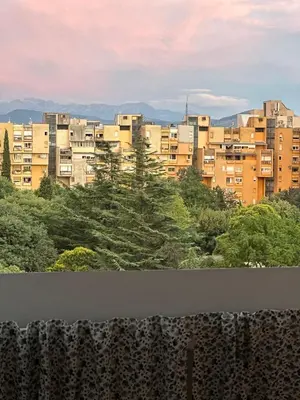 a view from the window of a city at City Oasis - two bedroom apartment in Blok 5 in Podgorica