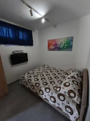 a bedroom with a bed in a room at apartman19 in Podgorica