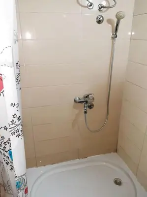 a bathroom with a shower with a toilet in it at Apartman Paris in Podgorica