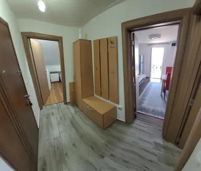 a room with a room with a box on the floor at Apartment Old Olive in Dobra Voda