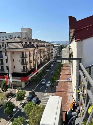 a view of a city with buildings and a street at Central Park Apartment in Podgorica