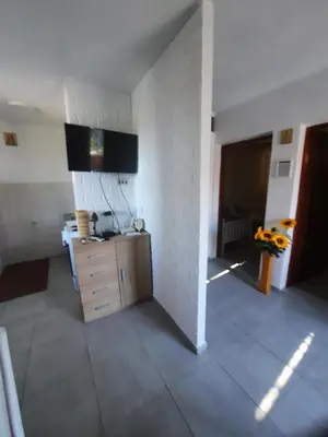 a kitchen with a sink and a counter in a room at Apartman Marinamar in Utjeha