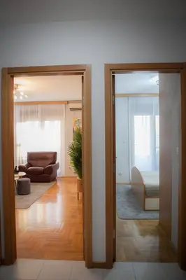 a view of a living room with a couch at City Nest apartment in Podgorica