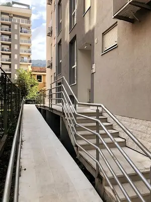 a set of stairs next to a building at Budva Morska oaza in Budva