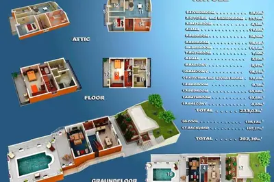 a diagram of a floor plan of a house at Villa Tivat in Tivat