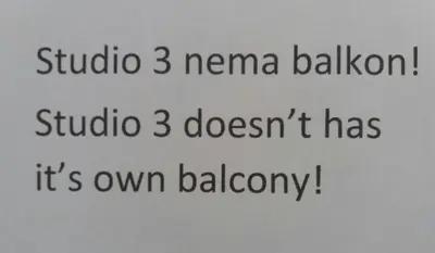 a sign that saysydia neoma ballota doesnt has its own at Apartments Nurkovic in Dobra Voda