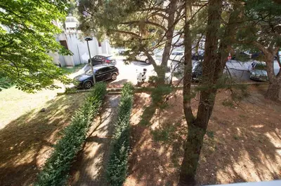 a car parked in a parking lot with trees at Milan apartment in Bar