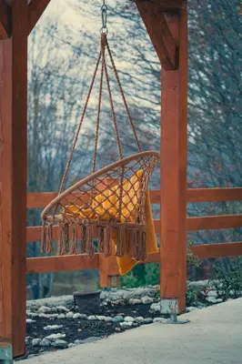 a basket hanging from a gazebo at Oasis of Peace in Cetinje