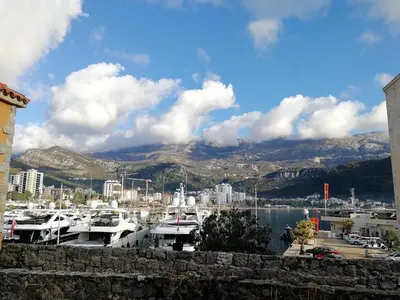 a group of boats docked in a harbor at Guesthouse Bogdanovic in Budva