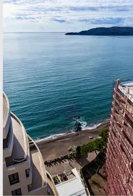 a view of the ocean from a building at The best view in Montenegro in Budva