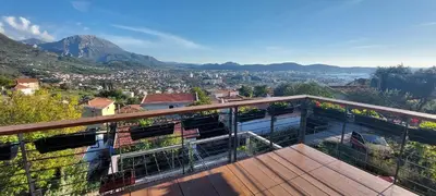 a balcony with a view of a city at Owl's Nest in Bar