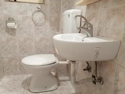 a bathroom with a toilet and a sink at Sandra Apartment 3 in Kotor