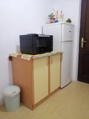 a microwave sitting on top of a counter in a kitchen at Sandra Apartment 3 in Kotor