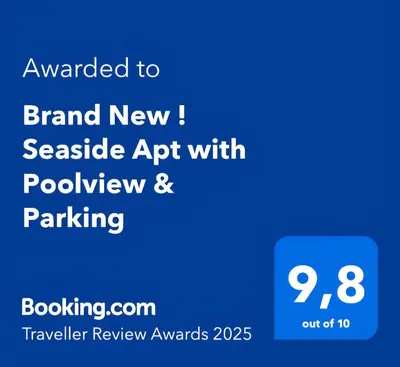 a screenshot of the brand new iphone app with a blue screen at Brand New ! Seaside Apt with Poolview & Parking in Budva