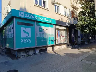 a store on the side of a street at Plaza Centar Podgorica in Podgorica
