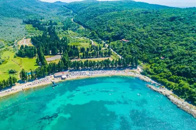 an aerial view of a beach in a lake at PRINCESS - Valdanos in Ulcinj