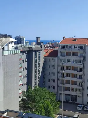 a view of a city with tall buildings at Apartman Fontana in Budva