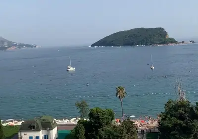 a view of a large body of water with boats at Luxury Apartment Anastasia Tre canne in Budva