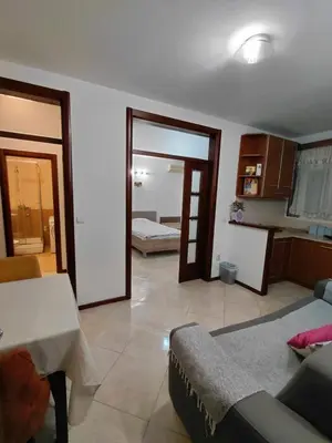 a living room with a couch and a table at Luna Apartman in Kotor