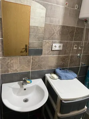 a bathroom with a white sink and a mirror at Rijeka crnojevica in Cetinje