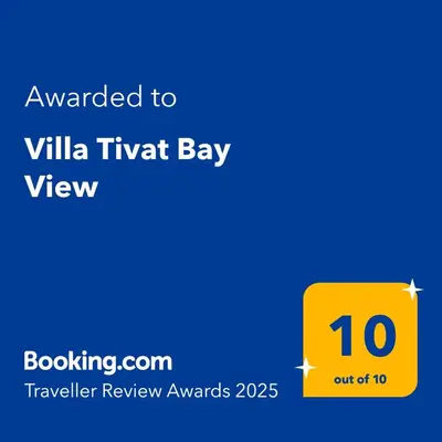 a yellow sign with the text wanted to villetta trial bay view at Villa Tivat Bay View in Kotor