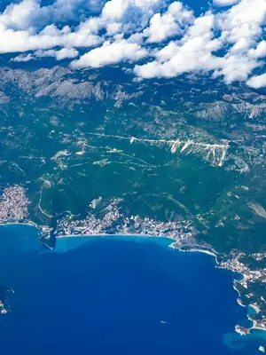 a view of a city and water from an airplane at Adrian in Rafailovici