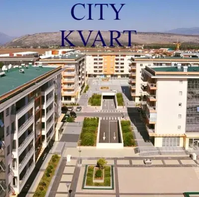 a view of a city with tall buildings at Studio apartment Vito in Podgorica