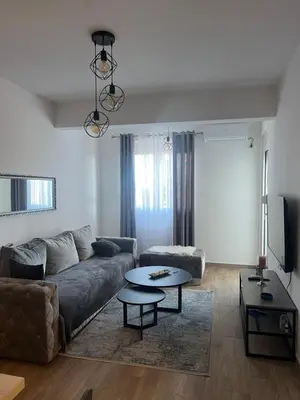a living room with a couch and a table at Apartman Tara in Ulcinj