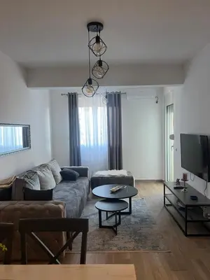a living room with a couch and a table at Apartman Tara in Ulcinj