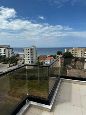 a balcony with a view of the ocean at Nicks sea view apartment I in Bar