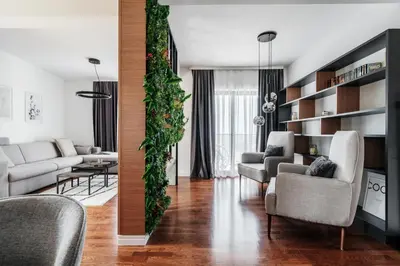 a living room with a christmas tree in it at Olive Tree Apartments by In Property in Becici